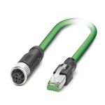 1,0 meter RJ45 4-pole -->> M12-D-coded FEMALE - Straight Shielded Network Cable (1407532)