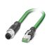 10 meter RJ45 4-pole -- M12-D-coded MALE- Straight Shielded Network Cable 1407499