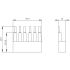 6204-2 3RM1910-1AA 3-phase busbar for 2 motorstarters 2D Dimensions