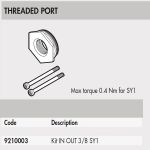 9210003 Syntesi-SY1 Threaded Port In-Out 3/8 kit