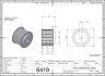 6419-2 AT5 Pulley 36-AT5 Z28 for 25mm wide belts 2D Dimensions