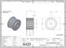 6420-2 AT5 Pulley 36-AT5 Z30 for 25mm wide belts 2D Dimensions