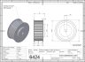 6424-2 AT5 Pulley 36-AT5 Z42 for 25mm wide belts 2D Dimensions