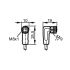 5314-3 EVC144 Angled Female M8 3-pole 2m 2D Dimensions