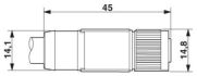 5465-3 M12 12 Pole Cable L3000mm MALE-FEMALE Straight Shielded