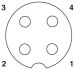 4799-3 M12 4-pole Angle Female Connector 1424656 Pin Numbering