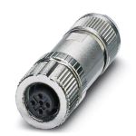 M12 4-pole Straight Female Shielded Connector - 1424668