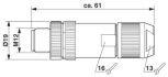 M12 4-pole Straight Male Shielded Connector - 1424666