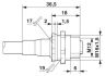 4638-2 M12 8 Pole Panel Mount FEMALE Shielded with 100cm wiring Dimensions