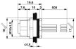 4636-2 M12 8 Pole Panel Mount FEMALE with 50cm wiring Dimensions