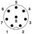 4637-5 M12 8 Pole Panel Mount MALE Shielded with 100cm wiring PINS