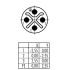 4965-4 M12-S Power 3PEMale Circular Cable Connector Contact Arrangement