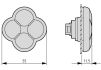 5043-2 M22-D4-S-X7 4-Way Pushbutton blackwhite arrows22mmMomentary286336 Dimensions