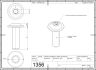 1356-2 M5x16 Bolt ISO 7380-2 with Flange 2D Dimensions