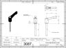 3087-2 M6 x 50 Ratchet Handles ZINC handle steelbolt 2D Dimensions