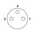 5304-3 M8 3-pole Angle Female Connector 1407582 Pin numbering