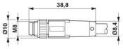 M8 3 Pole Cable L1500mm MALE-FEMALE Straight Shielded