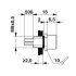 5306-2 M8 3-poles Panel Mount Female with 50cm wiring 1500350 2D Dimensions