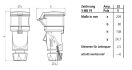 5262-9 MennekesCEE PowerTop Xtra Typ14520 32A-6h 3PNPE 400V Coupler 2D Dimensions