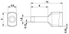 Twin Ferrule Adereindhuls Grey 0.75mm² L8mm