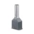 Twin Ferrule Adereindhuls Grey 4mm² L12mm